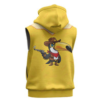 Western Yoke Sleeveless Zip Hoodie Toucan Cowboy Style - Wonder Print Shop
