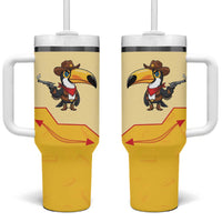 Western Yoke Tumbler With Handle Toucan Cowboy Style - Wonder Print Shop