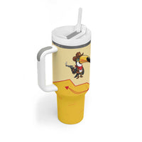 Western Yoke Tumbler With Handle Toucan Cowboy Style - Wonder Print Shop
