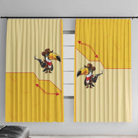Western Yoke Window Curtain Toucan Cowboy Style - Wonder Print Shop