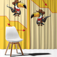 Western Yoke Window Curtain Toucan Cowboy Style - Wonder Print Shop