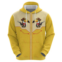 Western Yoke Zip Hoodie Toucan Cowboy Style - Wonder Print Shop