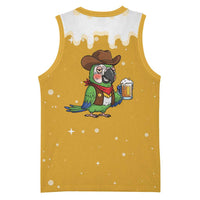 Western Yoke Basketball Jersey Drunk Parrot Cowboy Style - Wonder Print Shop