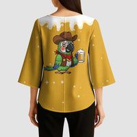 Western Yoke Kimono Sleeve Blouse Drunk Parrot Cowboy Style - Wonder Print Shop