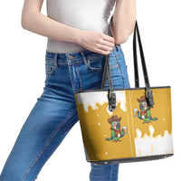 Western Yoke Leather Tote Bag Drunk Parrot Cowboy Style - Wonder Print Shop