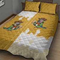 Western Yoke Quilt Bed Set Drunk Parrot Cowboy Style - Wonder Print Shop