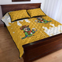 Western Yoke Quilt Bed Set Drunk Parrot Cowboy Style - Wonder Print Shop
