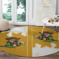 Western Yoke Round Carpet Drunk Parrot Cowboy Style - Wonder Print Shop