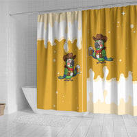 Western Yoke Shower Curtain Drunk Parrot Cowboy Style - Wonder Print Shop