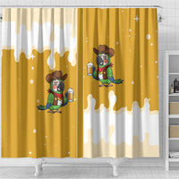 Western Yoke Shower Curtain Drunk Parrot Cowboy Style - Wonder Print Shop