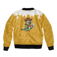 Western Yoke Sleeve Zip Bomber Jacket Drunk Parrot Cowboy Style - Wonder Print Shop