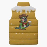 Western Yoke Sleeveless Puffer Jacket Drunk Parrot Cowboy Style - Wonder Print Shop