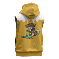 Western Yoke Sleeveless Zip Hoodie Drunk Parrot Cowboy Style - Wonder Print Shop