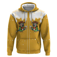 Western Yoke Zip Hoodie Drunk Parrot Cowboy Style - Wonder Print Shop