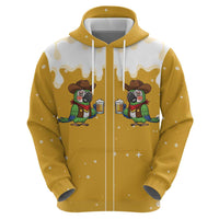 Western Yoke Zip Hoodie Drunk Parrot Cowboy Style - Wonder Print Shop