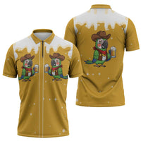 Western Yoke Zipper Polo Shirt Drunk Parrot Cowboy Style - Wonder Print Shop