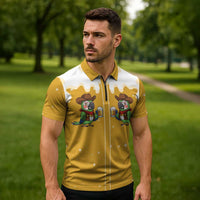 Western Yoke Zipper Polo Shirt Drunk Parrot Cowboy Style - Wonder Print Shop