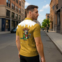 Western Yoke Zipper Polo Shirt Drunk Parrot Cowboy Style - Wonder Print Shop