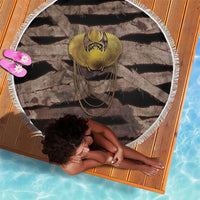African Halloween Egypt Mummy Wrap Beach Blanket Golden Winged Scarab Badge