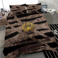 African Halloween Egypt Mummy Wrap Bedding Set Golden Winged Scarab Badge