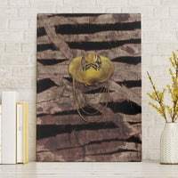African Halloween Egypt Mummy Wrap Canvas Wall Art Golden Winged Scarab Badge