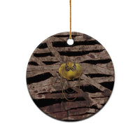 African Halloween Egypt Mummy Wrap Ceramic Ornament Golden Winged Scarab Badge