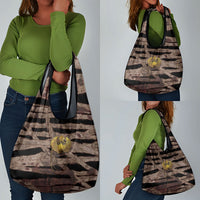 African Halloween Egypt Mummy Wrap Grocery Bag Golden Winged Scarab Badge