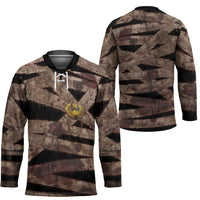 African Halloween Egypt Mummy Wrap Hockey Jersey Golden Winged Scarab Badge