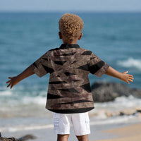 African Halloween Egypt Mummy Wrap Kid Hawaiian Shirt Golden Winged Scarab Badge