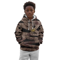 African Halloween Egypt Mummy Wrap Kid Hoodie Golden Winged Scarab Badge