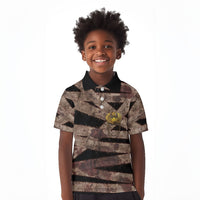 African Halloween Egypt Mummy Wrap Kid Polo Shirt Golden Winged Scarab Badge
