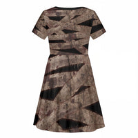 African Halloween Egypt Mummy Wrap Kid Short Sleeve Dress Golden Winged Scarab Badge