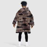 African Halloween Egypt Mummy Wrap Kid Wearable Blanket Hoodie Golden Winged Scarab Badge