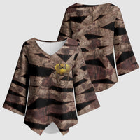 African Halloween Egypt Mummy Wrap Kimono Sleeve Blouse Golden Winged Scarab Badge
