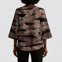 African Halloween Egypt Mummy Wrap Kimono Sleeve Blouse Golden Winged Scarab Badge