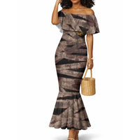African Halloween Egypt Mummy Wrap Mermaid Dress Golden Winged Scarab Badge