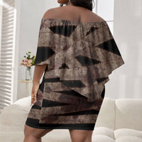 African Halloween Egypt Mummy Wrap Off Shoulder Short Dress Golden Winged Scarab Badge