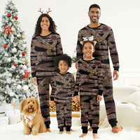 African Halloween Egypt Mummy Wrap Christmas Pajama Set Golden Winged Scarab Badge