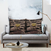 African Halloween Egypt Mummy Wrap Pillow Cover Golden Winged Scarab Badge