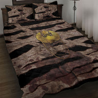 African Halloween Egypt Mummy Wrap Quilt Bed Set Golden Winged Scarab Badge
