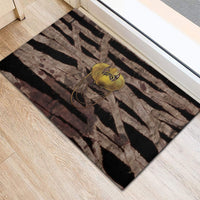 African Halloween Egypt Mummy Wrap Rubber Doormat Golden Winged Scarab Badge
