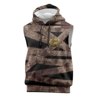 African Halloween Egypt Mummy Wrap Sleeveless Hoodie Golden Winged Scarab Badge