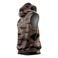 African Halloween Egypt Mummy Wrap Sleeveless Hoodie Golden Winged Scarab Badge