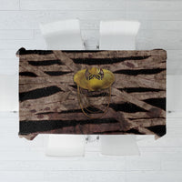 African Halloween Egypt Mummy Wrap Tablecloth Golden Winged Scarab Badge