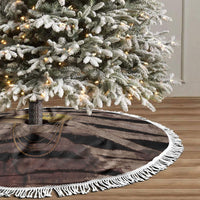 African Halloween Egypt Mummy Wrap Tree Skirt Golden Winged Scarab Badge