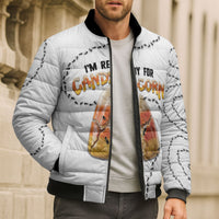 Halloween Ready For Candy Corn Bomber Puffer Jacket Creepy Ant Trail