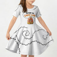 Halloween Ready For Candy Corn Kid Short Sleeve Dress Creepy Ant Trail