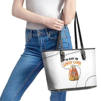 Halloween Ready For Candy Corn Leather Tote Bag Creepy Ant Trail