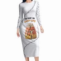 Halloween Ready For Candy Corn Long Sleeve Bodycon Dress Creepy Ant Trail