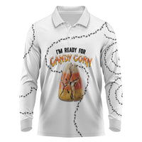 Halloween Ready For Candy Corn Long Sleeve Polo Shirt Creepy Ant Trail